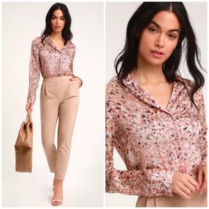 Blush Multi Leopard Print Long Sleeve Crop Top